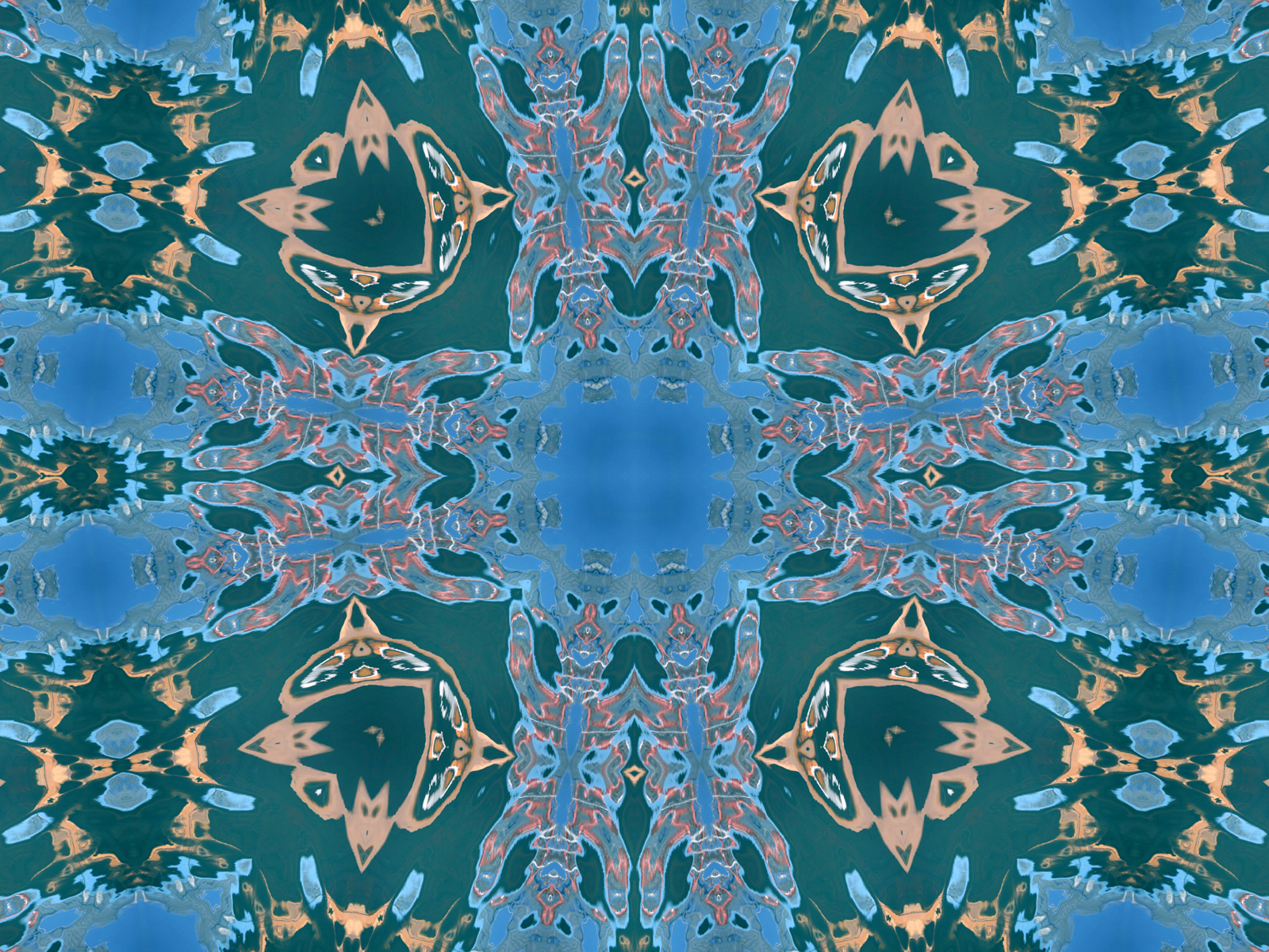 Abstract pattern in blue and dark green
