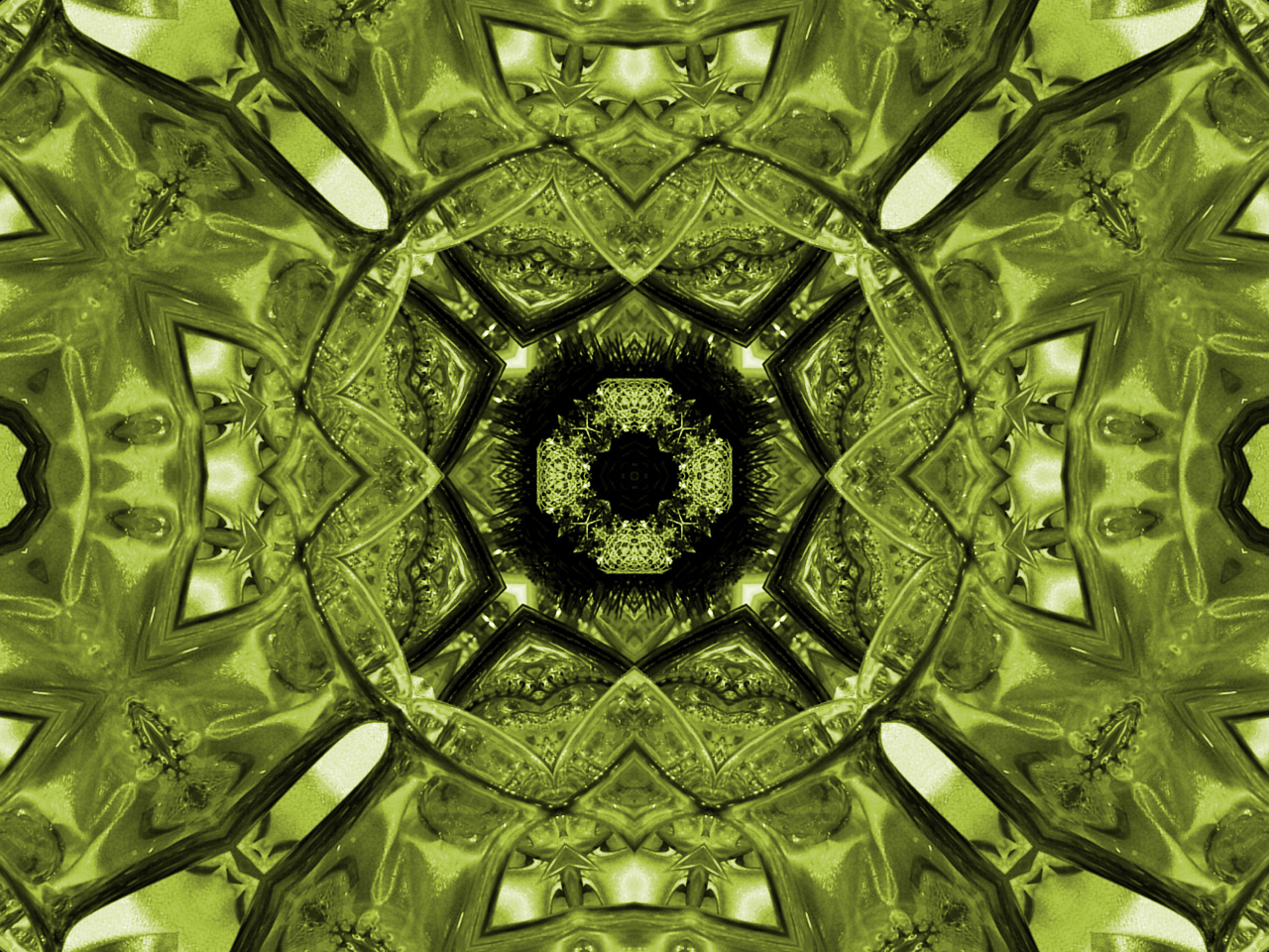 Abstract green kaleidoscopic background