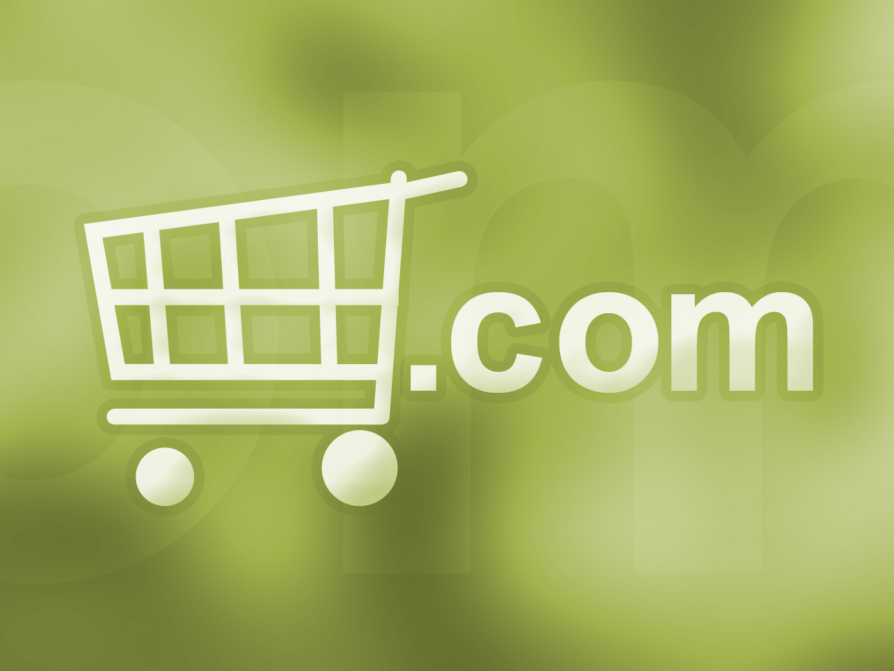 Shopping cart icon and dot com