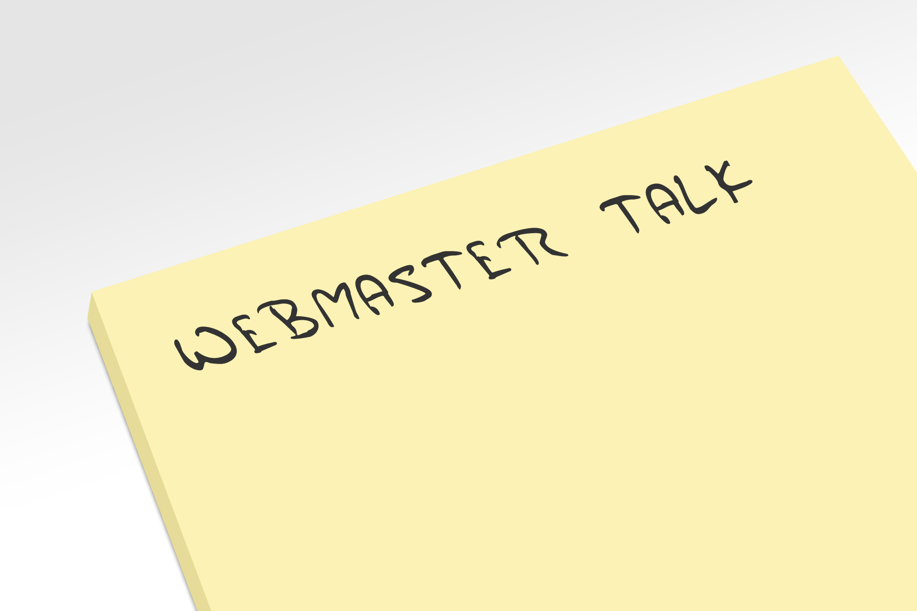 Post-it with webmaster talk