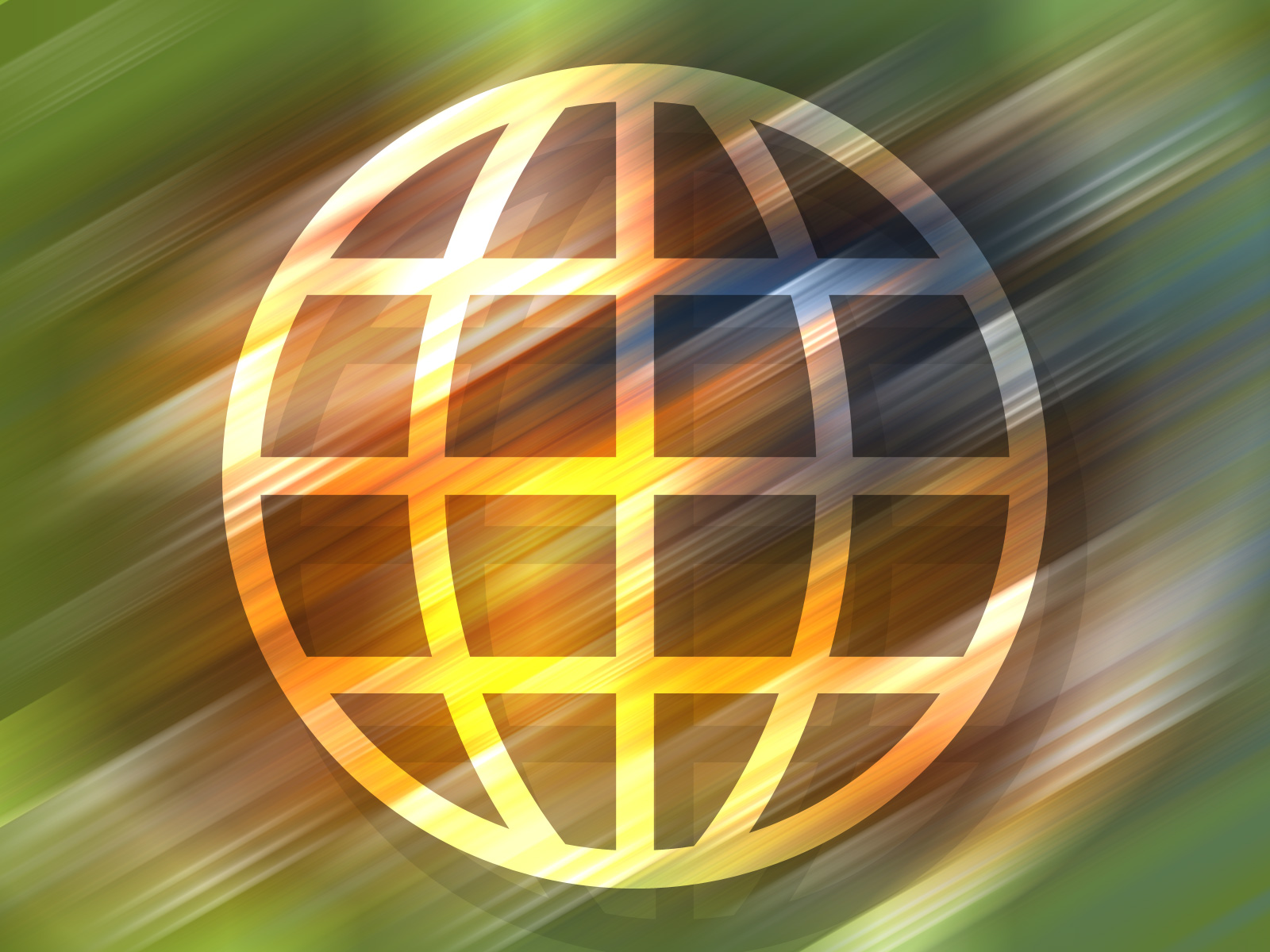 Globe symbol on green and brown background