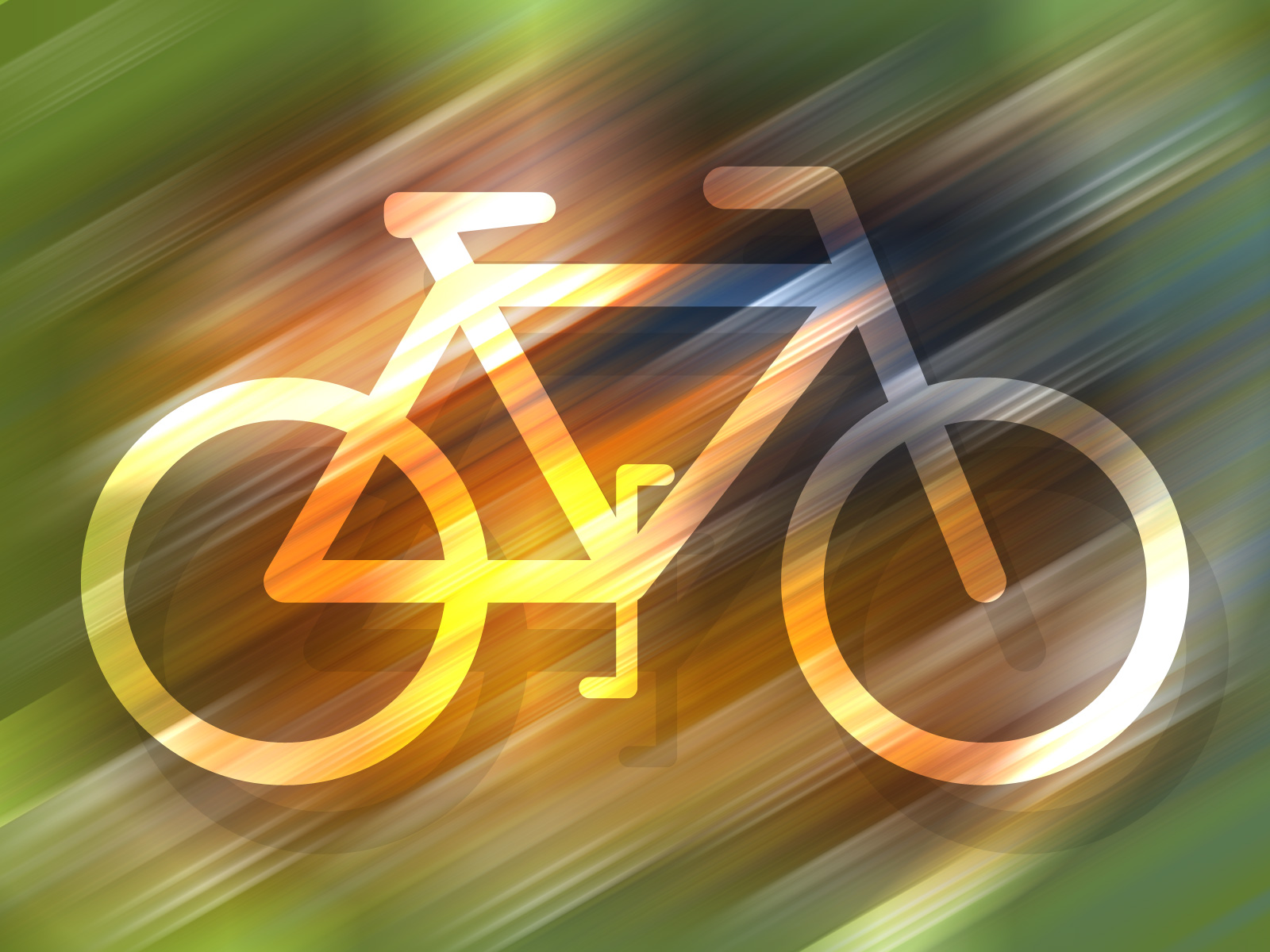 Bicycle icon on color streak background