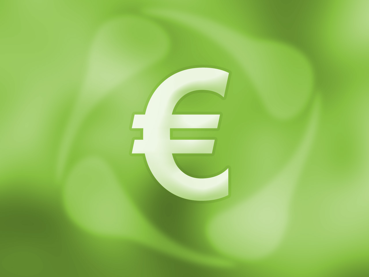 Euro currency sign on green