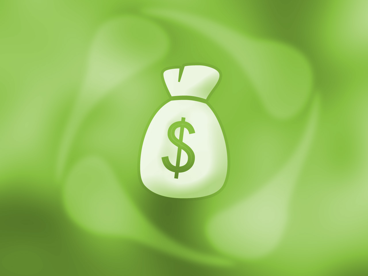 Moneybag with dollar sign on green background