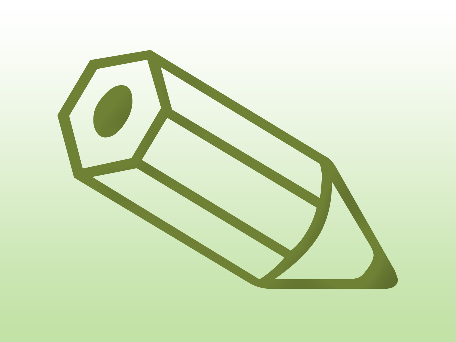 Pencil icon on green