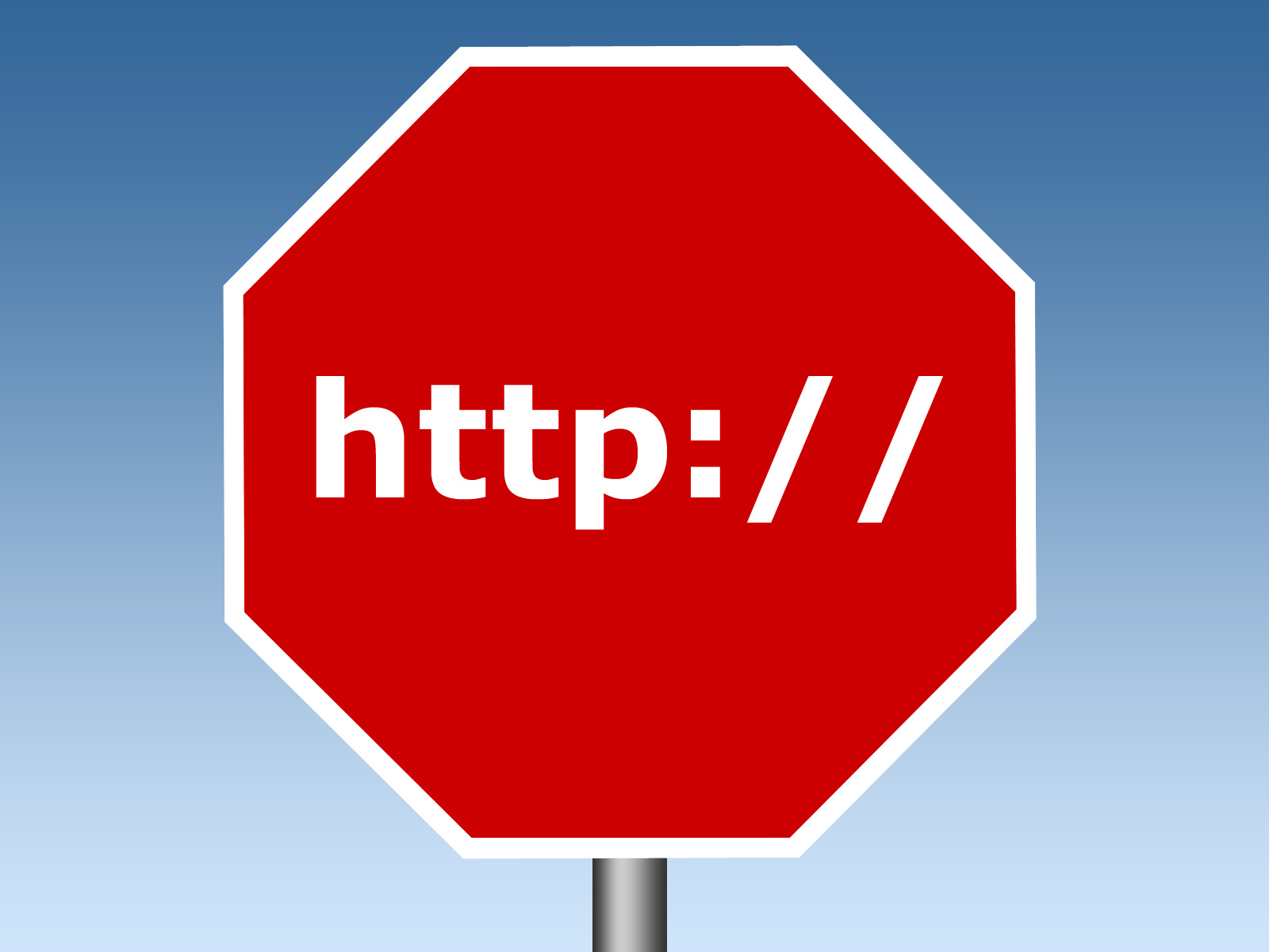 Red sign with http