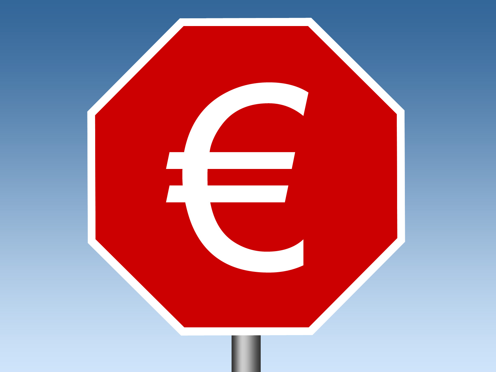 Euro sign on a traffic stop