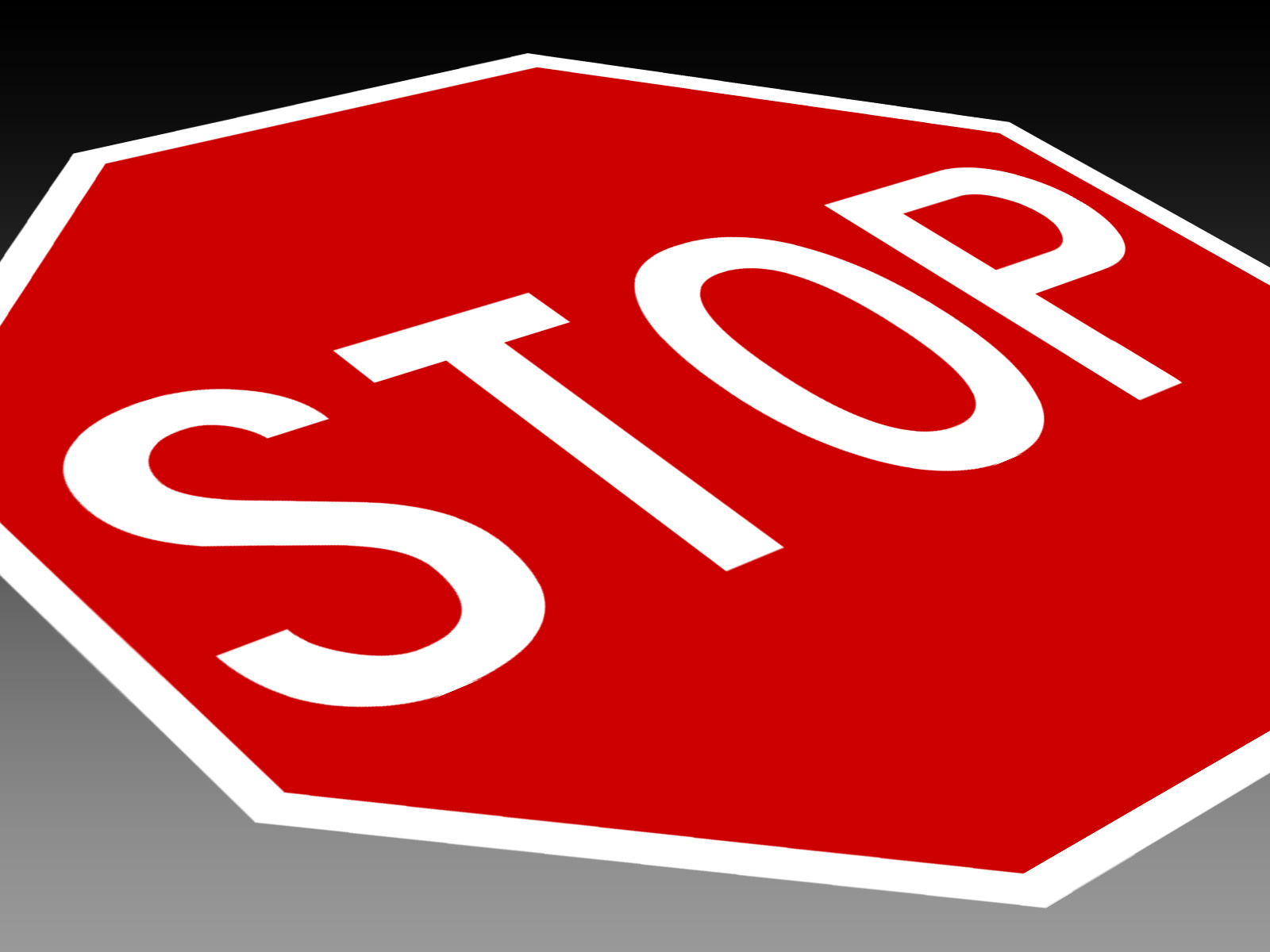 Stop sign angled