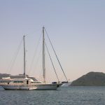 Yacht in the Mediterranean sea