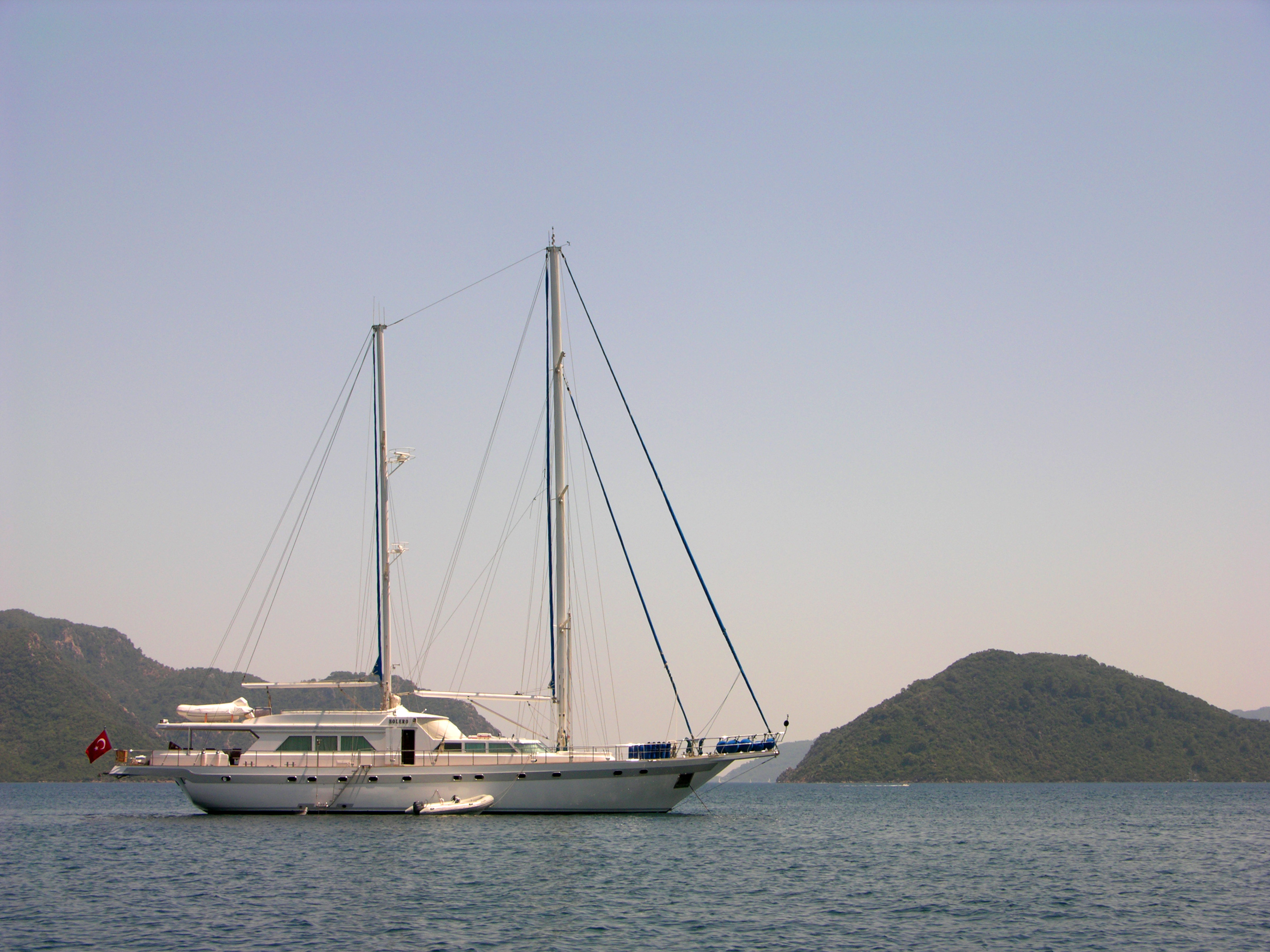 Yacht in the Mediterranean sea