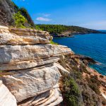 Coastline cliffs on a greek island