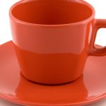 Red cup on white background