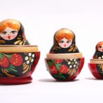 Three matryoshka dolls