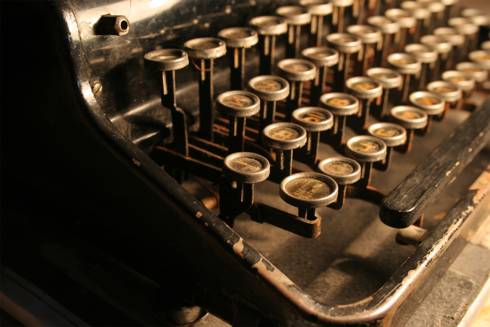 Vintage keyboard of typewriter