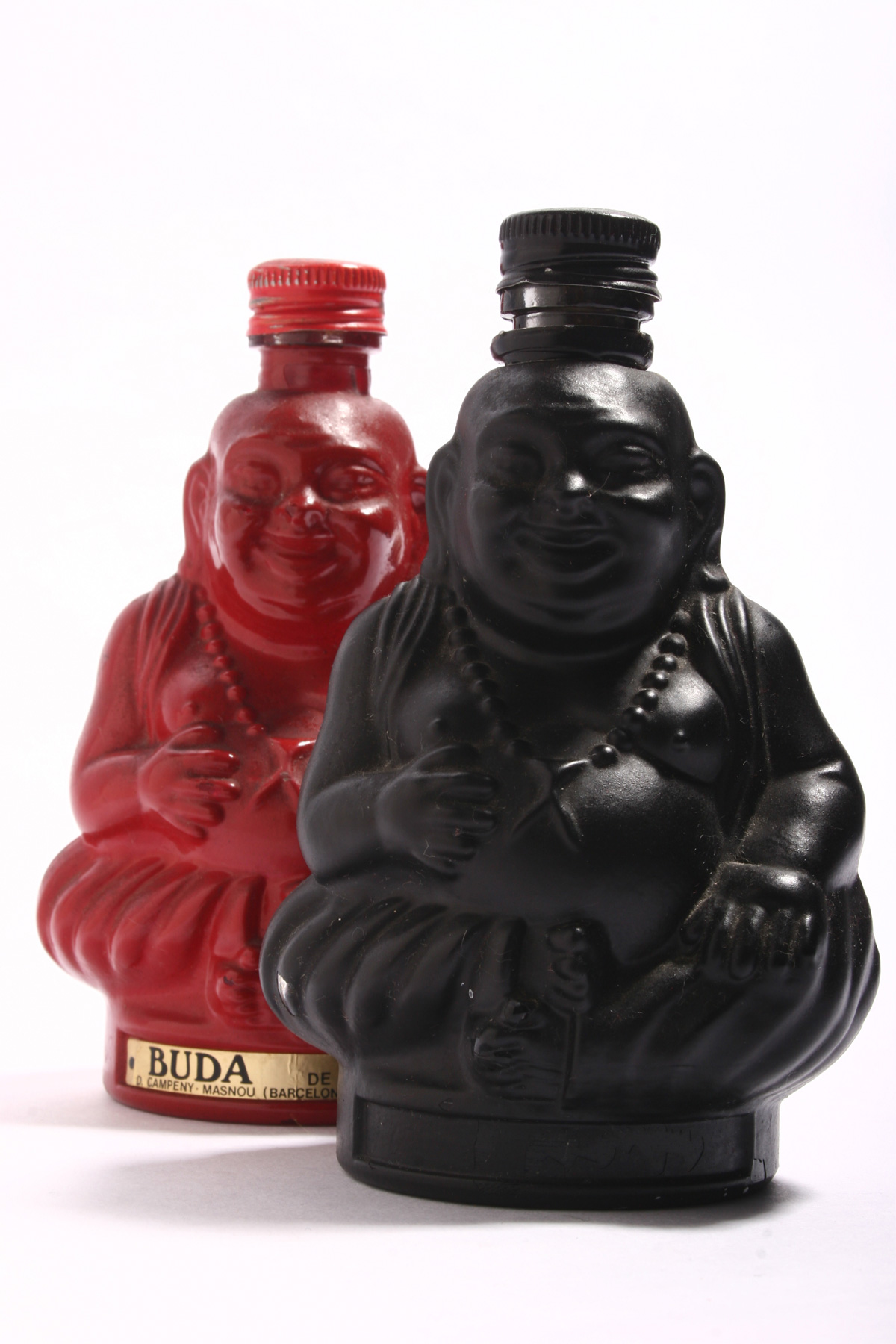 Two bottles in the shape of Buddha