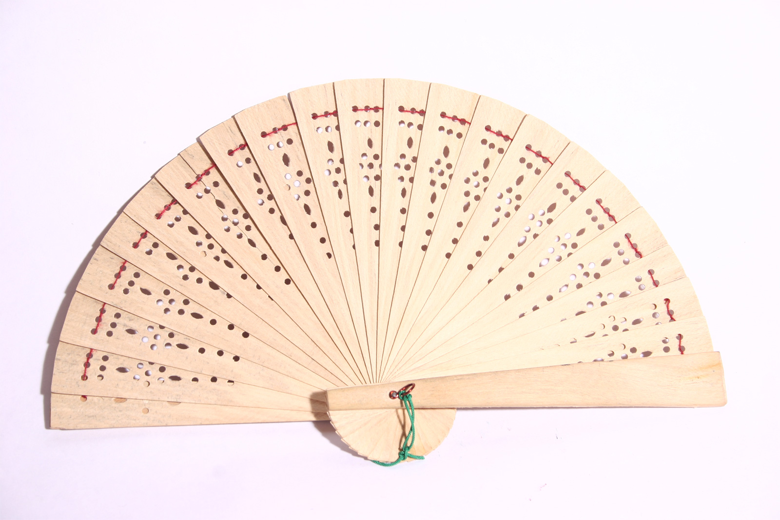 Wooden fan isolated on white