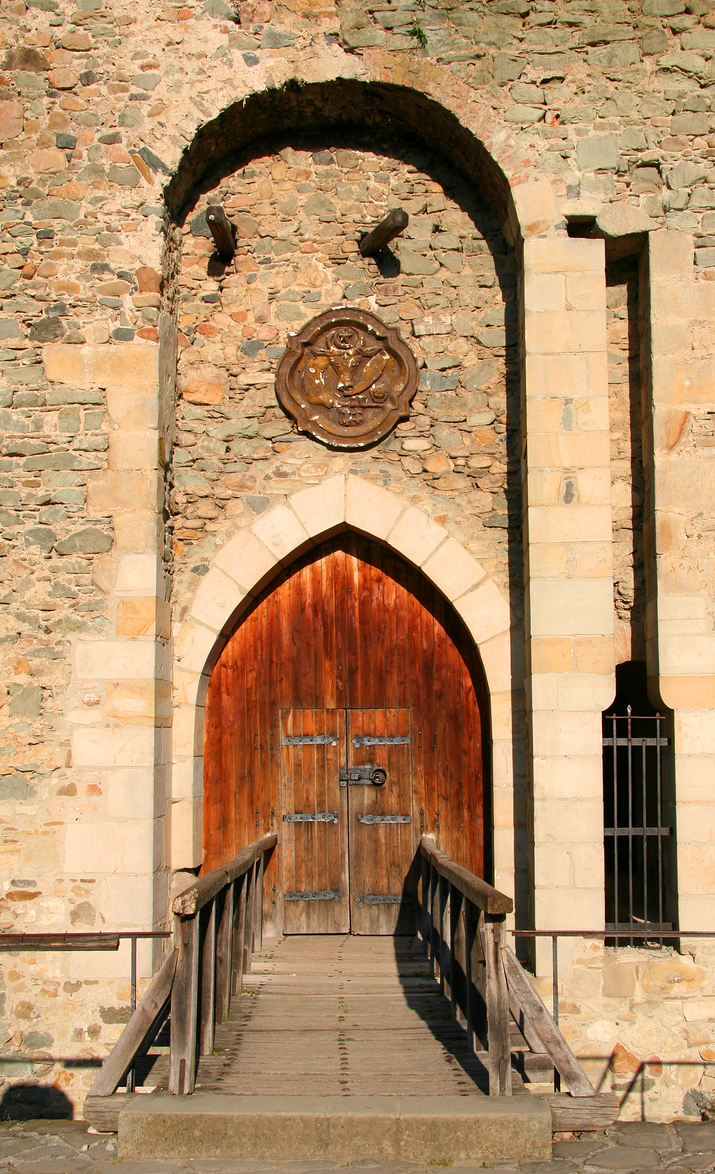Wooden gate of an medieval building