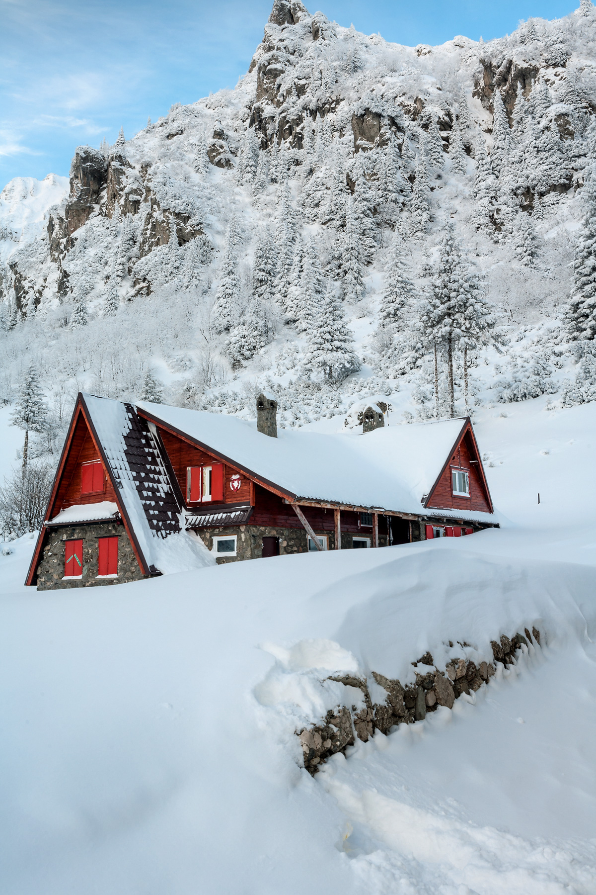 Alpine scenery and a chalet